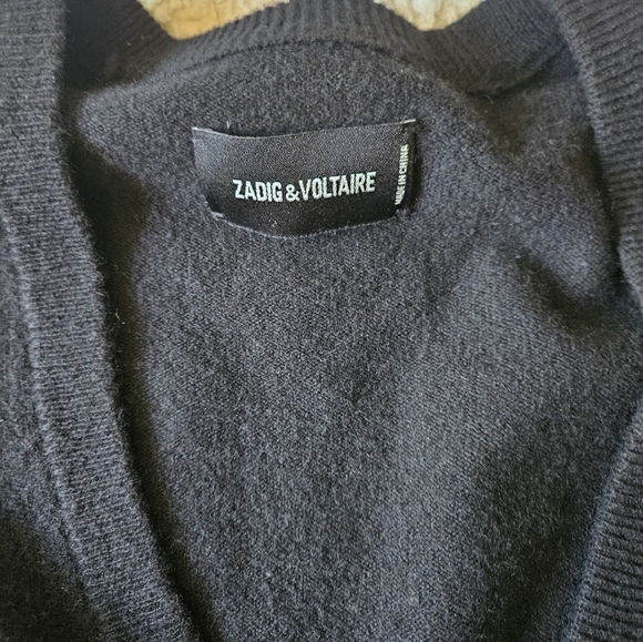 Zadig & Voltaire Jim Patch Star Cardigan Cashmere Medium - Picture 2 of 5